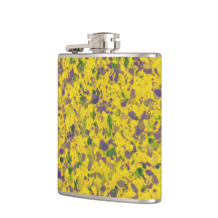 Mardi Gras Oil Abstract  Hip Flask