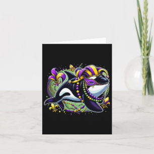 Mardi Gras Orca Whale  Card