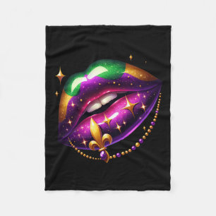 Mardi Gras Outfit Costume Men Women Mardi Gras Lip Fleece Blanket