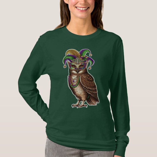 Mardi Gras Owl T-Shirt (Front)