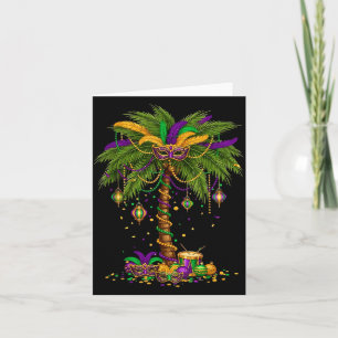 Mardi Gras Palm Tree Hawaiian Tropical Party Men W Card