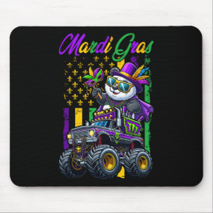Mardi Gras Panda Sungles On Monster Truck Beads Ma Mouse Pad