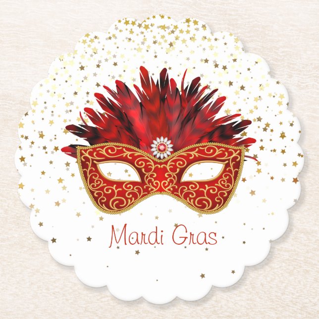Mardi Gras Paper Coaster (Front)
