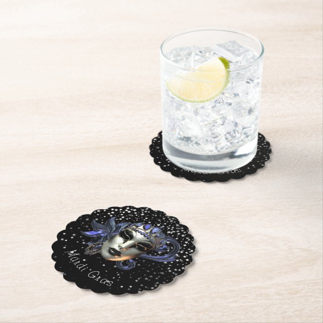 Mardi Gras Paper Coaster (Insitu)