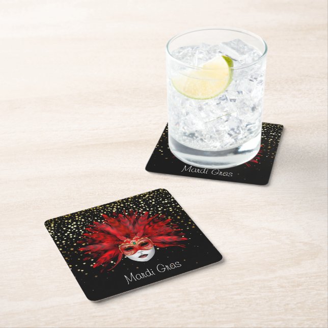 Mardi Gras Paper Coasters (Insitu)