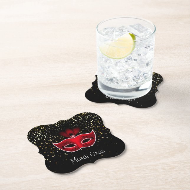Mardi Gras Paper Coasters (Insitu)