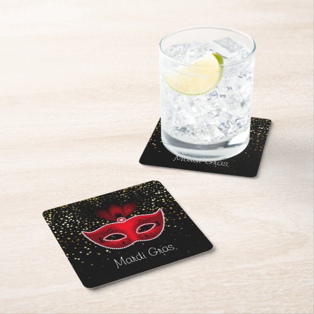 Mardi Gras Paper Coasters (Insitu)