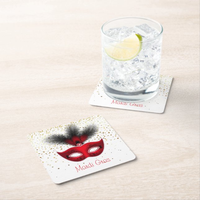 Mardi Gras Paper Coasters (Insitu)