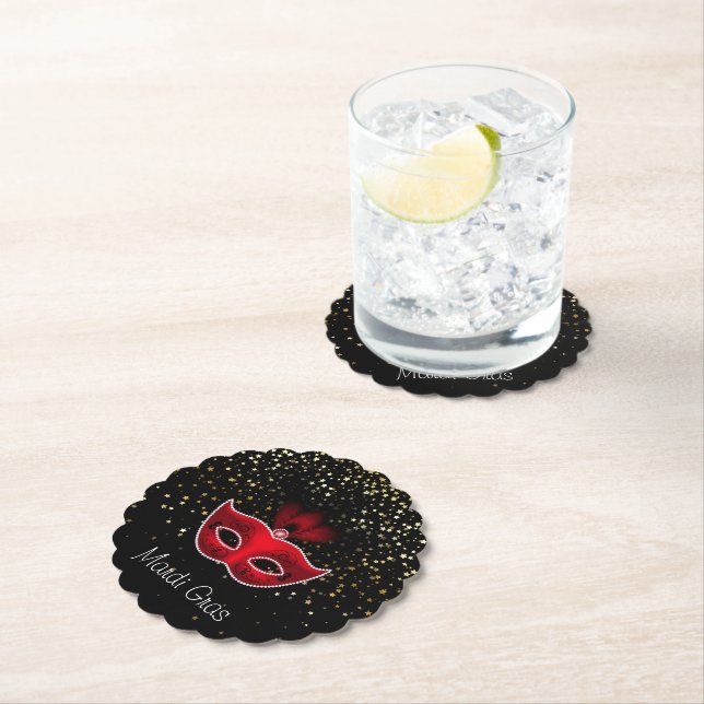Mardi Gras Paper Coasters (Insitu)