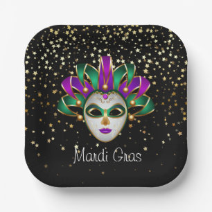 Mardi Gras Paper Plate