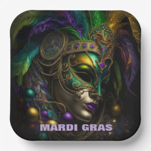 Mardi Gras Paper Plate