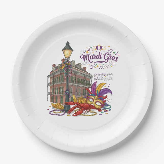 Mardi Gras Paper Plate (Front)