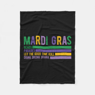 Mardi Gras Paradase Carnival Fat Tuesday Louisiana Fleece Blanket