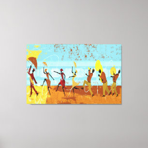 Mardi Gras Parade on Wrapped Canvas