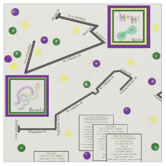 Mardi Gras Parade Route Celebration 9x9 tile size Fabric