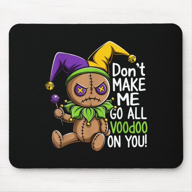 Mardi Gras Parade Stitch Voodoo Doll Jester Spooky Mouse Pad (Front)