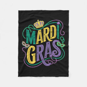 Mardi Gras Parade Womens Girls Party Graphic Fleece Blanket