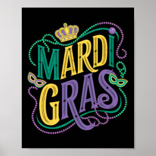Mardi Gras Parade Womens Girls Party Graphic Poster
