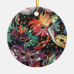 Mardi Gras Party Ceramic Ornament