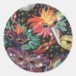 Mardi Gras Party Classic Round Sticker