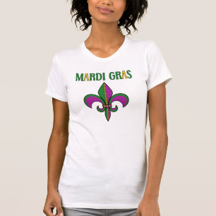 Mardi Gras party colourful typography fleur de lis T-Shirt