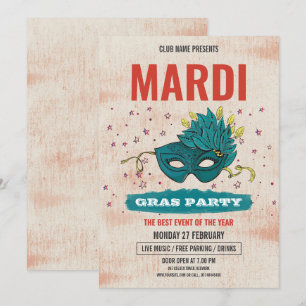 Mardi Gras Party Invitation