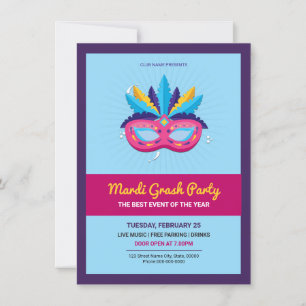 Mardi Gras Party Invitation