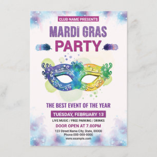 Mardi Gras Party Invitation