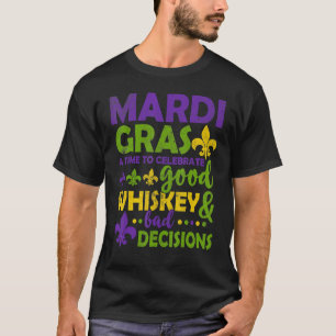 Mardi Gras Party Mask Costume Carnival Whiskey T-Shirt