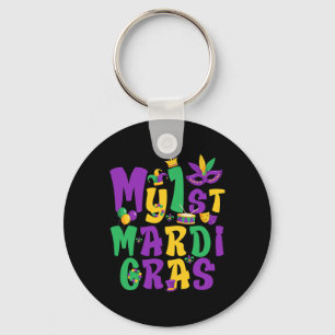 Mardi Gras Party My First Mardi Gras Outfit For Bo Keychain