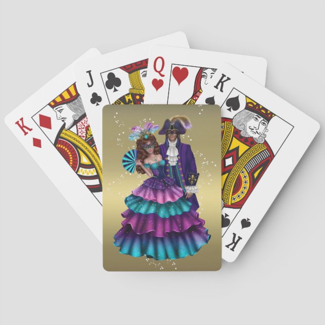 Mardi Gras Party Playing Cards Masquerade Couple (Back)