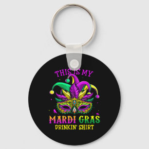 Mardi Gras Party Retro New Orleans Drinking Gifts Keychain
