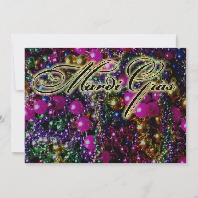 Mardi Gras Party "throws" DARK invitation template (Front)