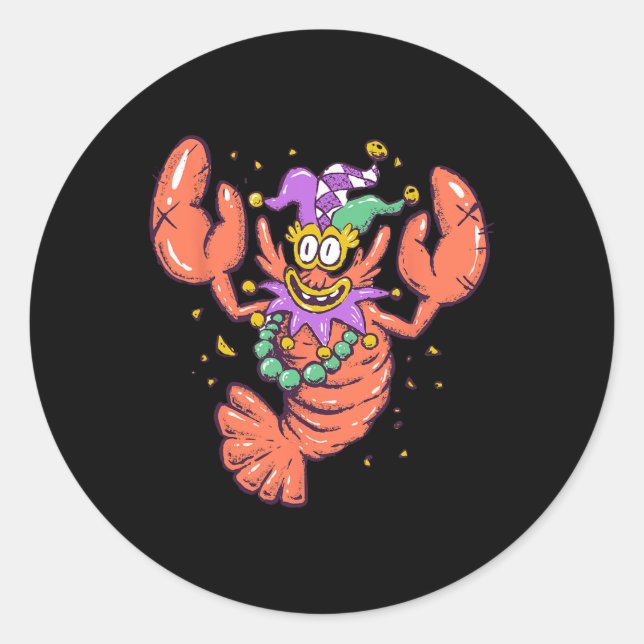 Mardi Gras Party Time  Classic Round Sticker (Front)