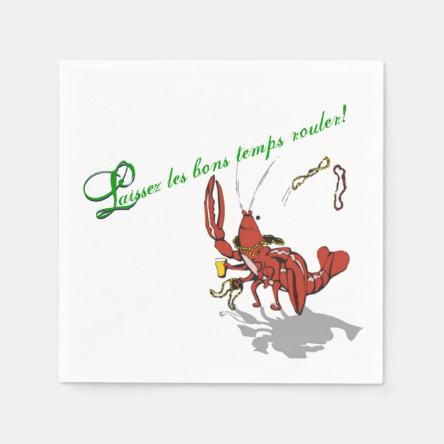 Mardi Gras Partydad Crawfish Napkin (Front)