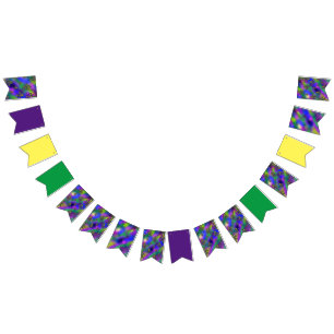 Mardi Gras Pattern Bunting Flags