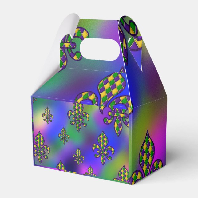 Mardi Gras Pattern Favor Box (Front Side)
