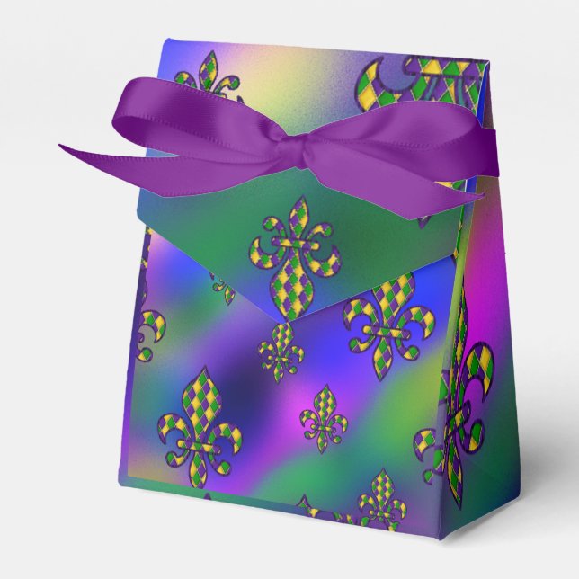 Mardi Gras Pattern Favor Box (Front Side)