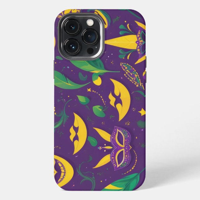 Mardi Gras Pattern Masquerade iPhone Case (Back)