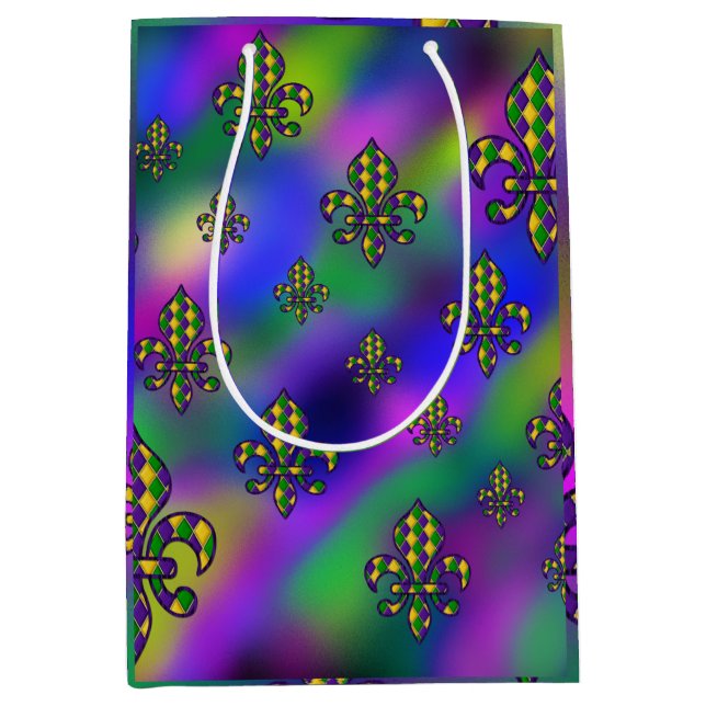 Mardi Gras Pattern Medium Gift Bag (Front)