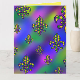 Mardi Gras Pattern Thank You Card