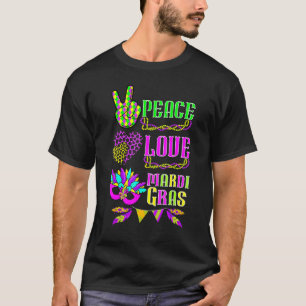 Mardi Gras Peace Love Mardi Gras Colourful Funny M T-Shirt