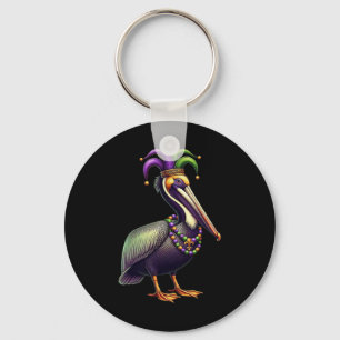Mardi Gras Pelican Louisiana Parade Animal Lover M Keychain