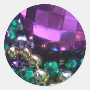 Mardi Gras Perle Jette Purple Personnalisé Sticker