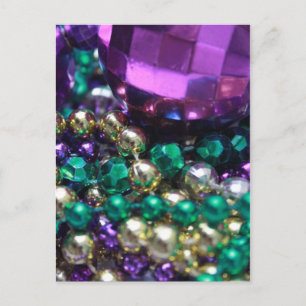 Mardi Gras Perles Purple Cartes Postales Invitatio
