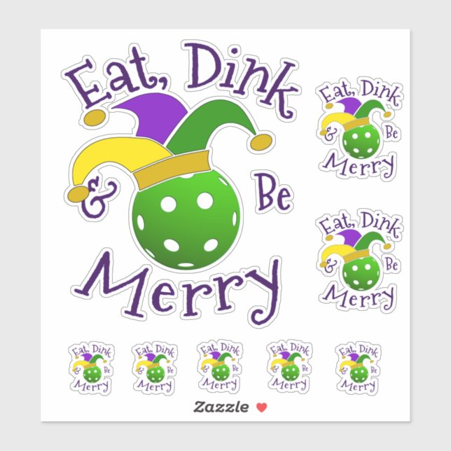 Mardi Gras Pickleball Eat Dink Be Merry (Sheet)