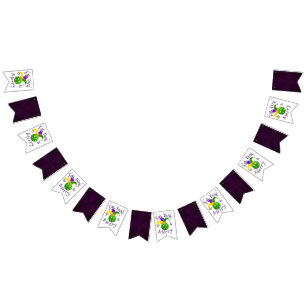 Mardi Gras Pickleball Eat Dink Be Merry Bunting Flags
