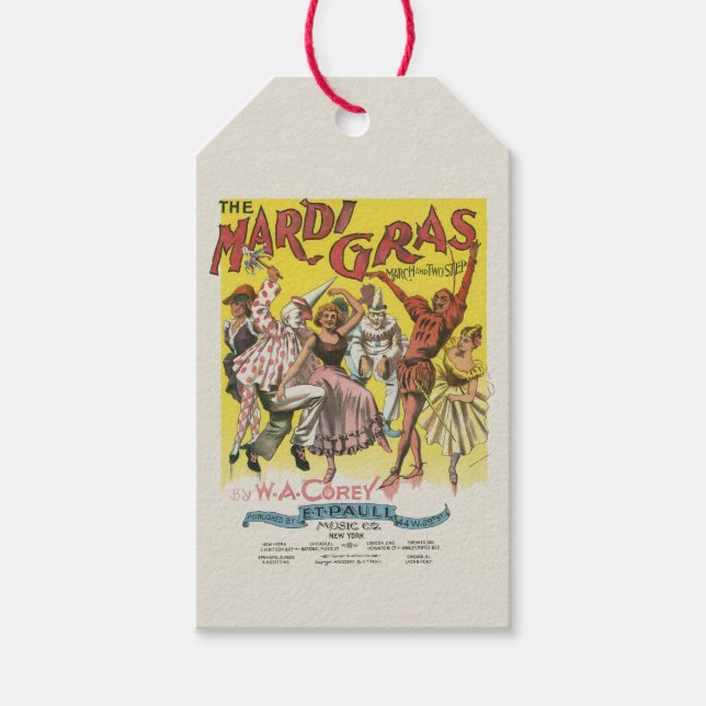 Mardi Gras Poster Gift Tags (Front)