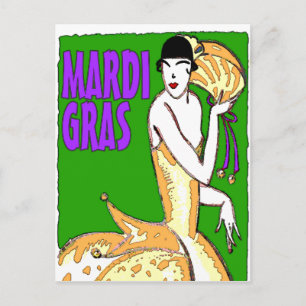 Mardi Gras Poster Postcard