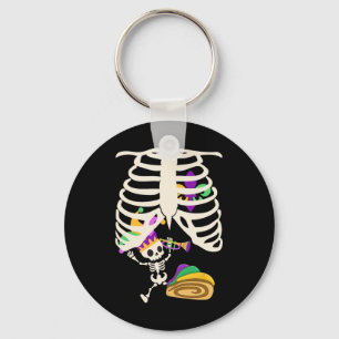 Mardi Gras Pregnancy Announcement Skeleton By Keychain